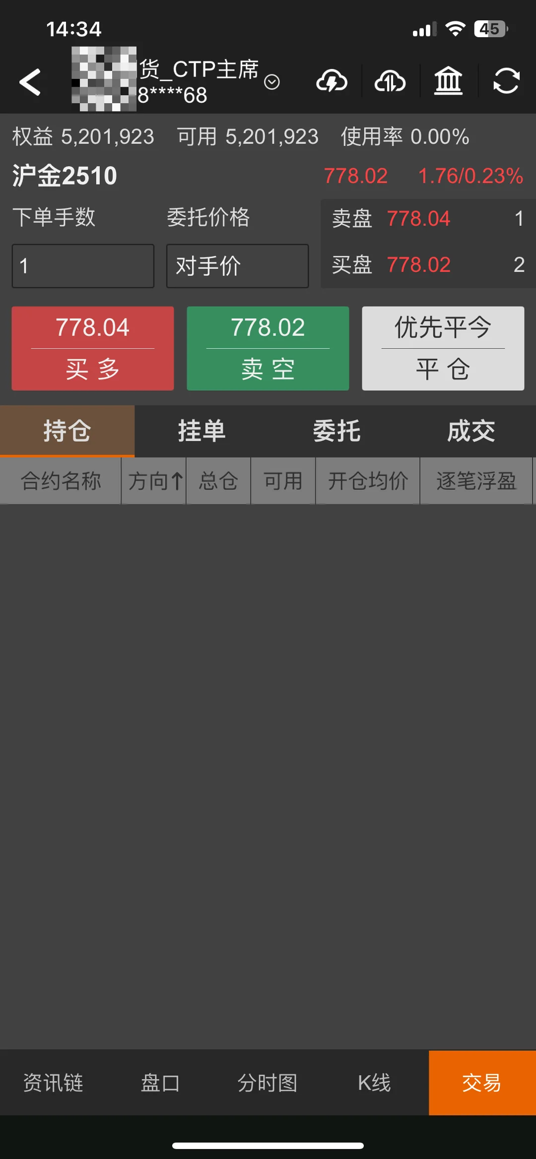 8月14日持仓,今日无交易